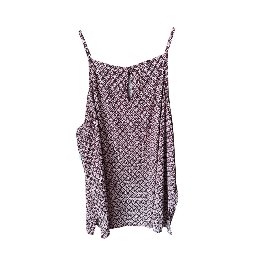 Old Navy Womens XXL Burgundy White Geometric Medallion Cami Swing Tank Top NWT - Picture 4 of 5
